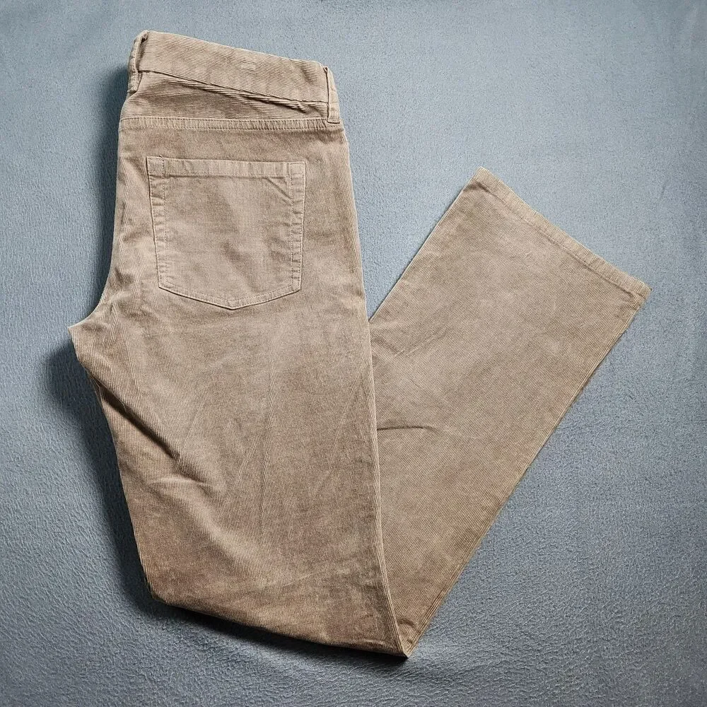 J. Crew Corduroy Pants Women 33T Brown Mid Rise Bootcut